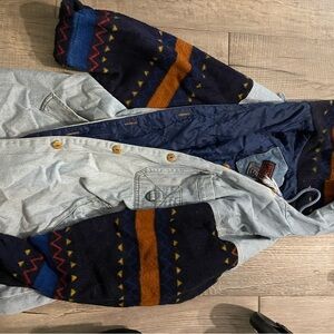 Men's Multicolor Jacket with Patterned Sleeves